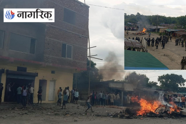 रोकिएन देवानगञ्जमा प्रदर्शन: सरकारको भूमिकामा प्रश्न उठाउँदै गृहमन्त्रीविरुद्ध नाराबाजी